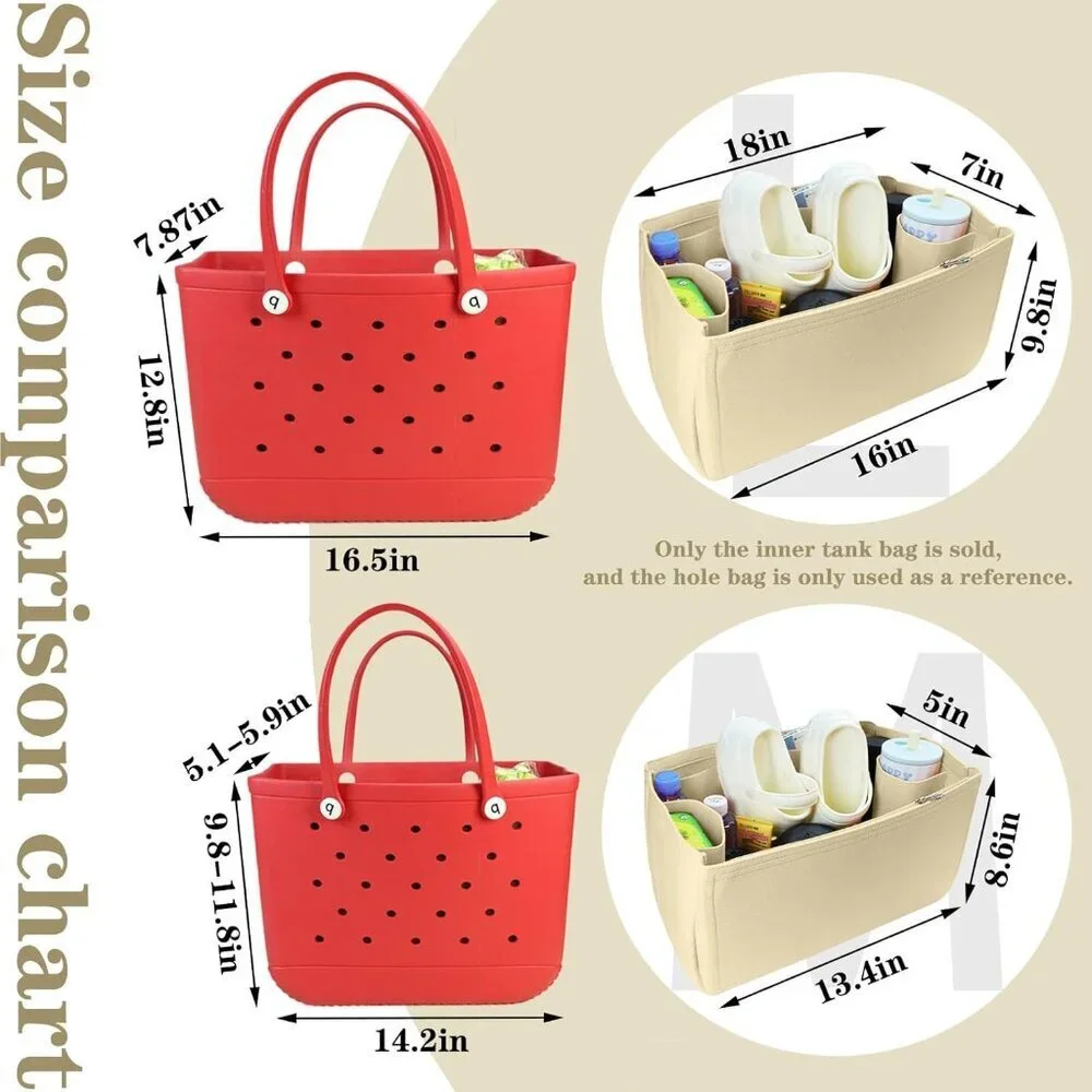 Felt Organizer Insert for Bo B Tote Large Capacity Stylish Bag Accessory
